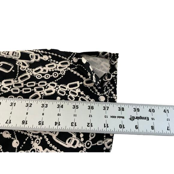 Rafaella Black White Chain Print Dress Short Sleeve 100% Cotton Size Small - Picture 5 of 10